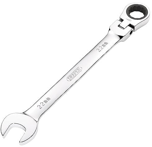 Draper 52024 Hi-Torq Metric Flexible Head Ratcheting Combination Spanner, 22mm