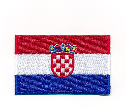 40 x 25 mm Kroatien Flagge Zagreb Aufnäher Aufbügler Patch 0917 A