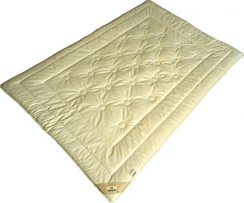 Winter Bettdecke Merinowolle 135x200 Bio Steppbett Winterdecke Natur