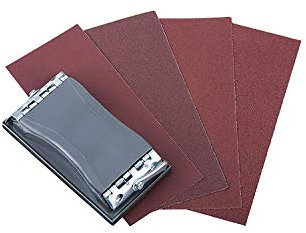 wolfcraft 2877000 Cale à poncer manuelle | Ponçage fin et régulier | 40 patins abrasifs inclus