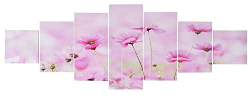Mendler Leinwandbild T375 XL, Wandbild Keilrahmenbild Kunstdruck, 7-teilig 245x87cm - Blumen