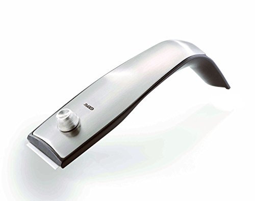 GEFU 12950 Glaskochfeldschaber BLANKO, Ceranfeldschaber mit Edelstahlklingen, Reiniger für Induktionskochfeld, Herdschaber mit Ersatzklinge