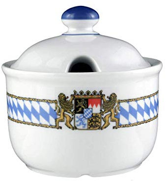 Seltmann Weiden Compact Bayern - Zuccheriera in Porcellana Dura, 9,8 x 9,8 x 9,6 cm, Colore: Blu/Bianco/Giallo/Rosso