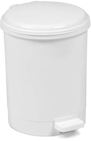 Chabrias Ltd Plastic Pedal Bin, White, 26 x 23 x 23 cm by Chabrias ltd