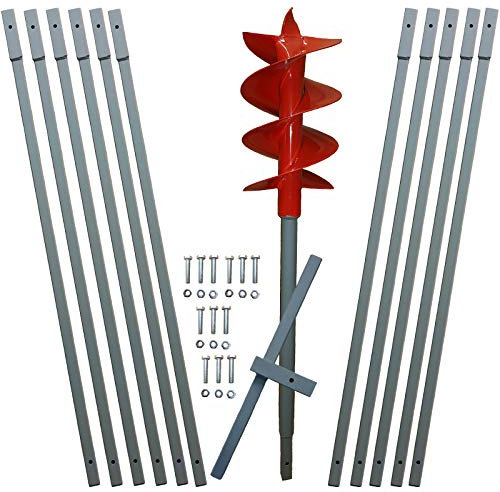 12m Erdbohrer mit 200mm Bohrkopf -VERLÄNGERBAR- auch als Brunnenbohrer, Handerdbohrer, Erdlochbohrer, Brunnenbohrgerät, Pflanzbohrer, Zaunbohrer, Pfahlbohrer UVM. einsetzbar !