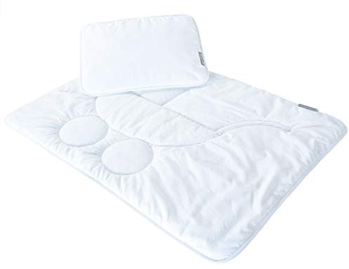 sei Design Kindersteppbett für Kinderwagen, Kinderwagenset Wiegenset (Baby-Kissen 30x40 + Baby-Bettdecke 60x80 warm) Mikrofaserbezug - extra weich und anschmiegsam