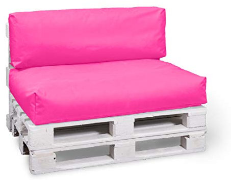 BuBiBag Palettenkissen - Beanbag Sitzauflage für Paletten | Sitzfläche für In & Outdoor | Sitzkissen in versch. Größe & versch. Farbe (80x60x15, Pink)