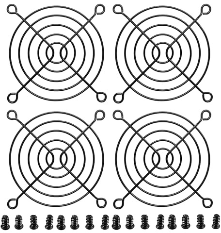 80mm Black Fan Grill (4 Pack)