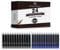 Dryden Designs Fountain Pen Ink Cartridges - SET OF 24: 12 BLACK & 12 BLUE - Short International Standard Size - Disposable and Generic Ink Refill Cartridges - Perfect for Calligraphy