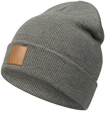 Occulto Leatherpatch Winter Mütze Beanie Charcoal