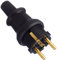Schutzkontakt-Stecker mit Knickschutztülle, IP44 Schutzklasse, spritzwassergeschützt, 250V (16A) bruchfest, schwarz, 173016046