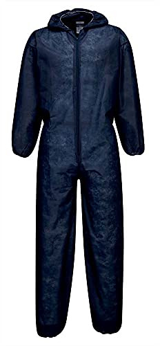 Portwest ST11 Coverall PP 40g (Pk120) | Navy, 3X Large, Slim Fit, Front Zip Opening, Elasticated Hood, Cuffs and Waist