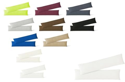 EXKLUSIV HEIMTEXTIL Jersey Kissenbezug Hülle 2 Sparpack Set mit Reißverschluss hochwertige Qualität 40 x 145 cm Weiss