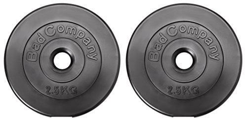 Bad Company Hantelscheiben 30/31 mm Kunststoff 2 x 2,5 kg I Gewicht 2,5kg Paarweise I Gewichte für Langhantel und Kurzhantel