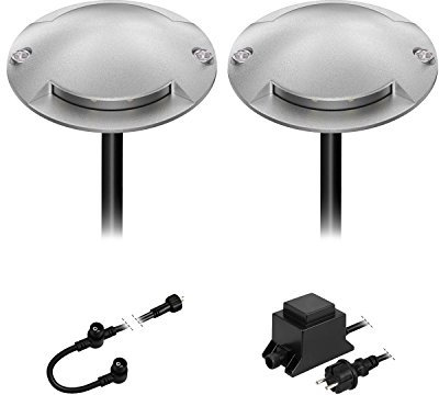 ledscom.de LED Boden-Aufbau-Leuchte Bunda, 2-flammig, für außen, befahrbar, warm-weiß, 2er Set