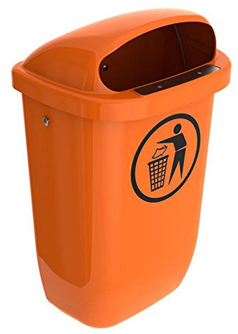 SULO Papierkorb Mülleimer Außenbereich DIN PK, Inhalt 50 l - Orange
