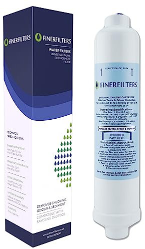 Finerfilters FF-6010PF Externer Wasserfilter Kompatibel mit Beko Kühlschränke: GNEV321APX, GNEV320APS, GNEV320S, GL32APB, 4386410100