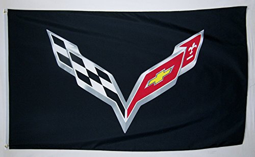 Corvette Black C-7 Car Flag 3' X 5' Indoor Outdoor Auto Banner by Nuge