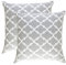 TreeWool Dekorativer Kissenbezug (45 x 45 cm, Silber Grau) Trellis Design 100% Baumwolle (2er Pack)