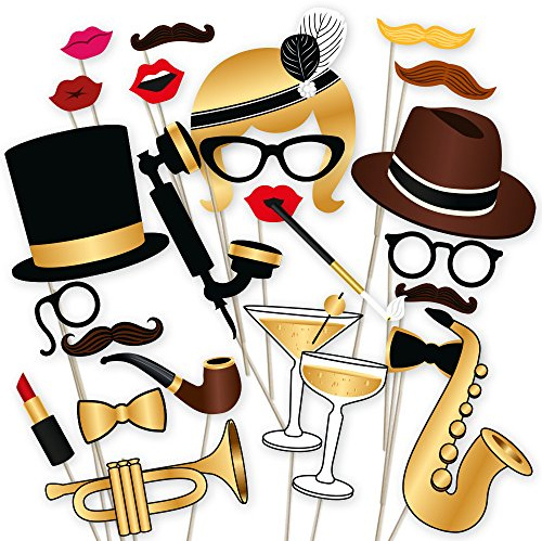 PartyGraphix Fotorequisiten für Hochzeit, Geburtstag, Hollywood-Party, wiederverwendbar, 25 Stück