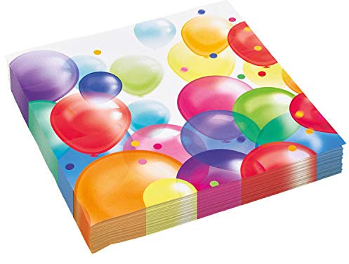 Amscan 9904392 - Servietten Balloons, 20 Stück, 33 x 33 cm, Happy Birthday, Geburtstag, Party, Motiv