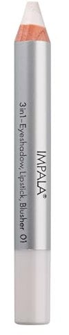 Impala 3-in-1 Jumbo Stift | Lidschatten, Lippenstift und Rouge | Geschmeidige Textur und Lange Lebensdauer | Intensive Farben | Farbe 01 Weiß