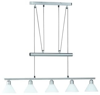 Trio Jojo-Balkenpendel, E14, L.: 102cm, Nickel matt, Glas opal mattweiß