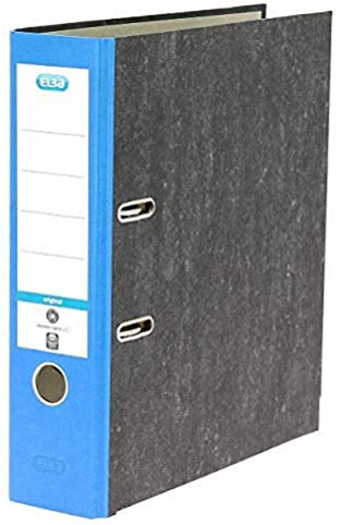 Elba Ordner A4, Smart Original Wolkenmarmor, 8 cm breit, blau, 10 Stück