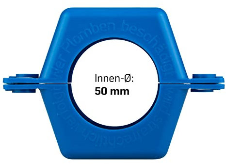 HDmirrorR 5 Stück: Plombierschelle/Plombe, Form B, Zwei Halbschalen aus Kunststoff, blau, rund, für QN 2,5-3/4-Zoll Verschraubung, z.B. für Wasseruhren