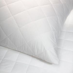 Extra Large Quilted Pillow Protector Pair, White, To fit large pillow, box pillow, polycotton.