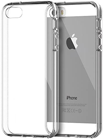REY Cover in Gel TPU Trasparente per iPhone 5-5S, Ultra Sottile 0,33 mm, Morbido Flessibile, Custodia Silicone