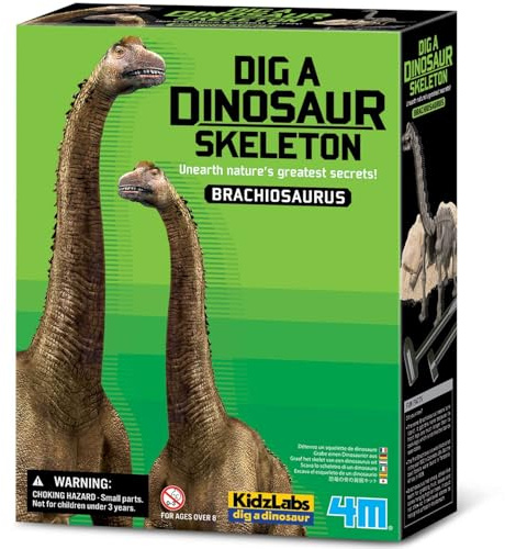 4M KidzLabs Experimentierkasten Dinosaurier-Ausgrabung: Brachiosaurus - für Kinder ab 8 Jahre, Wissenschaft Spielzeug Mint Lernspielzeug Forscher Set Naturwissenschaft Technik Experimente