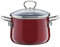 Riess, 0703-008 - Olla con tapa de cristal, NOUVELLE, Rosso extra fuerte, diámetro 20 cm, altura 21,3 cm, capacidad: 4 litros, esmalte, inducción