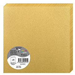 Clairefontaine 2191C Packung mit 25 Doppelkarten Pollen (gefaltet, 16 x 16 cm, 210 g) 1 Pack gold
