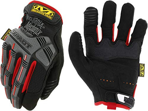 Mechanix Wear: M-Pact Arbeitshandschuhe – Berührungsfähig, Aufprallschutz, Absorbiert Vibrationen (Groß/Large, Rot/Schwarz)
