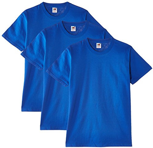 Fruit of the Loom Men's Heavy T-Shirt Pack of 3, Royal, Small