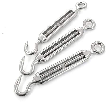 DQ-PP STAHLSEIL SET | 4mm | 20m | 6 x Seilklemmen Bügel 4mm | 2 x Spannschloss M4 Haken – Öse | Edelstahl INOX | 7x7 mittelweich | Drahtseil für Rankhilfe Rostfrei Seil Stahl Draht Forstseil Windenseil Spannseil Geländerseil