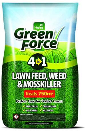GREENFORCE G60015 4 in1 Lawn Feed Weed, Moss Killer, Green, 50 X 40 X 25 cm