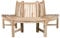 Ambientehome 30022 Baumbank, Massivholz, Holzbank, Gartenbank, Circa 180 cm breit unbehandeltes Teakholz halber Kreis Rundbank, Grau