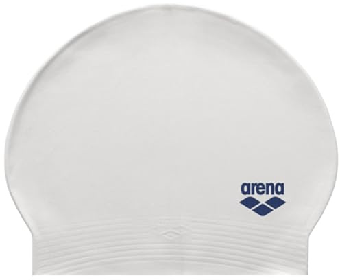Arena Soft Latex Badekappen für Schwimmer White-Navy Einheitsgröße