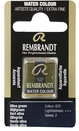 Rembrandt Watercolor Half Pan OLIVE GREEN (620) Series 2