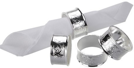 Napkin Rings Serviette Holders Silver Plated with tarnish resistant finish that never needs Silver polishing