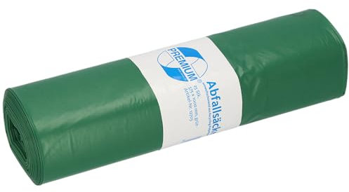 Bolsa de basura DEISS PREMIUM 70 litros, verde, tipo 60