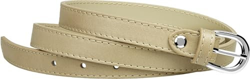 Caspar GU273 schmaler Damen Leder Gürtel Taillengürtel, Gürtelgröße:85, Farbe:beige