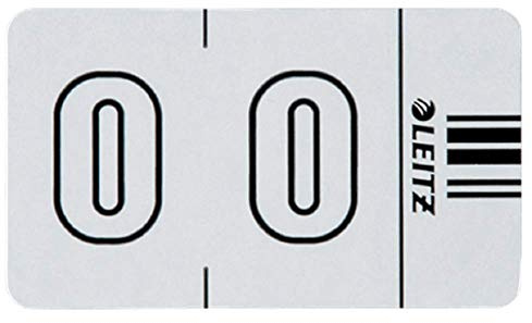 Leitz 66000000 Orgacolor Ziffernsignal 0, 100 Stück, weiss