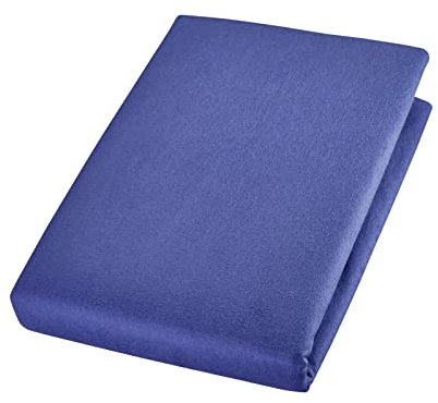 Cotonea Edel-Biber Bio-Baumwolle Spannbetttuch blau, 70x140 cm