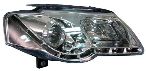 AutoStyle 3480-VPAT05-M Scheinwerfer mit Tagfahrlicht mit Motor, Volkswagen Passat 3C 05-10, chromfarben