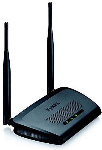 Zyxel N300 Routeur Wi-Fi pour Gamer, Multimédia avec deux antennes Omni 5 dBi [NBG418NV2] Noir