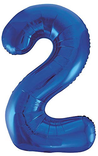 Blue Number 2 Shaped Large Foil Balloon (86cm) 1 Piece - Perfect for Birthday Parties and Special Events
