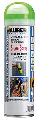 MAURER 12060407 Spray Pintura Trazador Verde Fluorescente 500 ml, Multicolor, 25 Milliliters